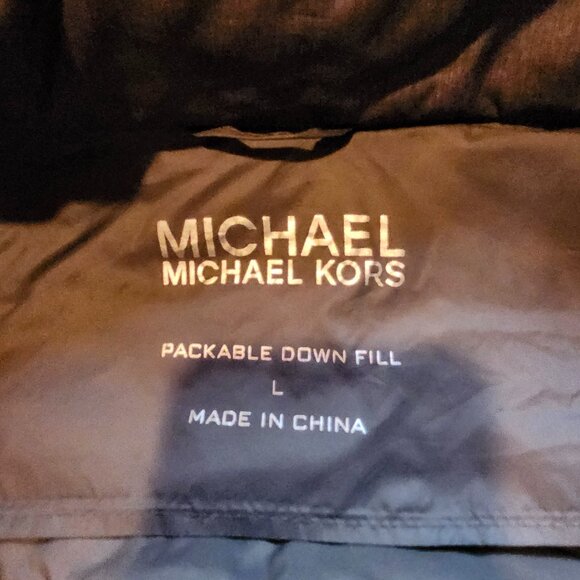 Michael Kors Down Longer Length Jacket with Detachable Hood Dark Gray Size L - Picture 9 of 13